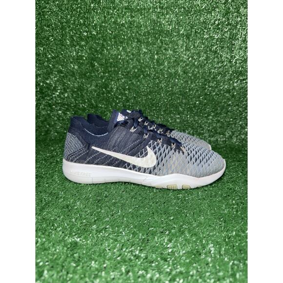 Nike Free TR Flyknit 2 Training Shoes Sneakers Gray Blue Women’s Size 8 904658 - Picture 1 of 9